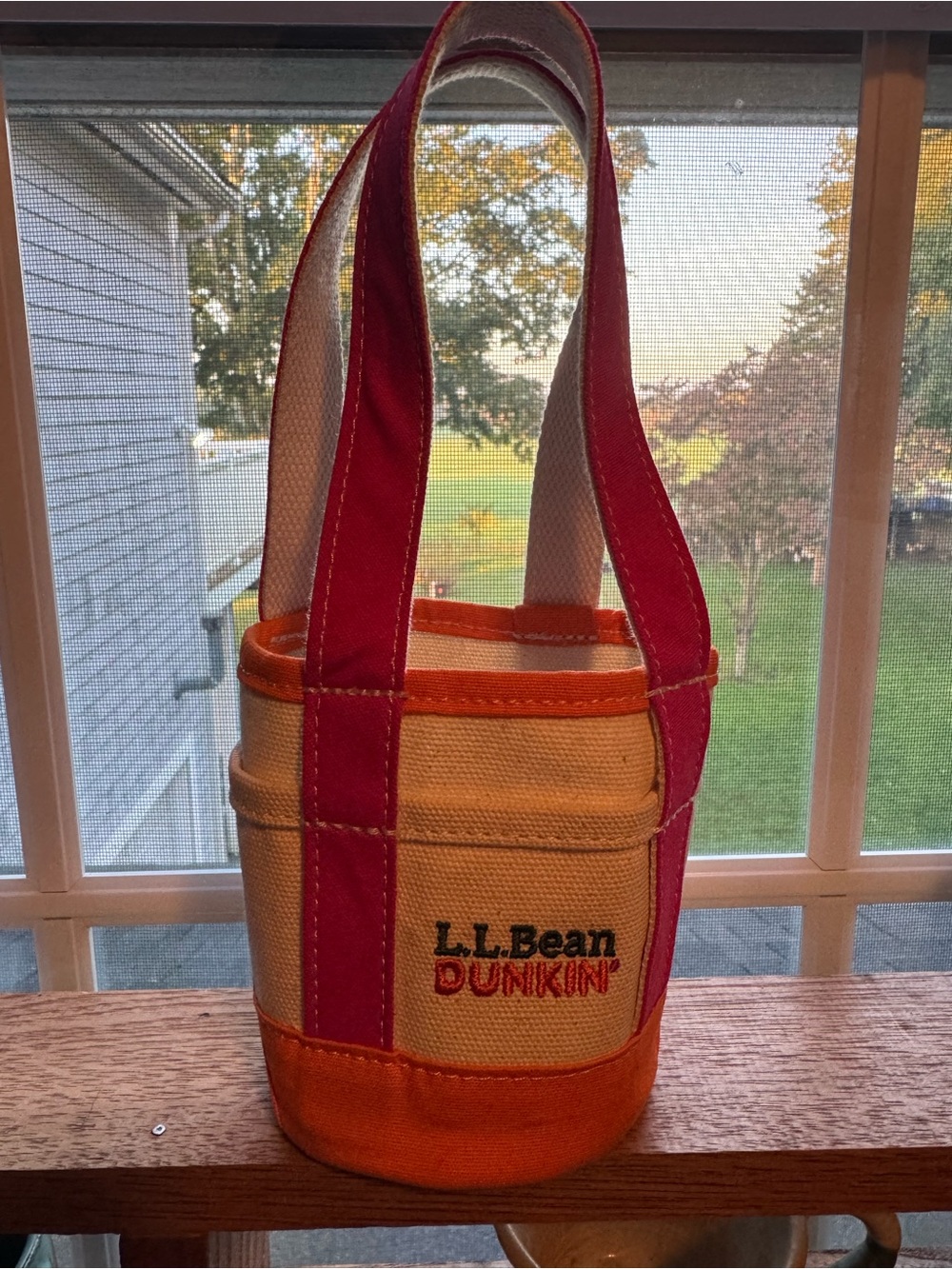 L.L. Bean/Dunkin Mini Boat and Tote in Pink, Orange and Cream